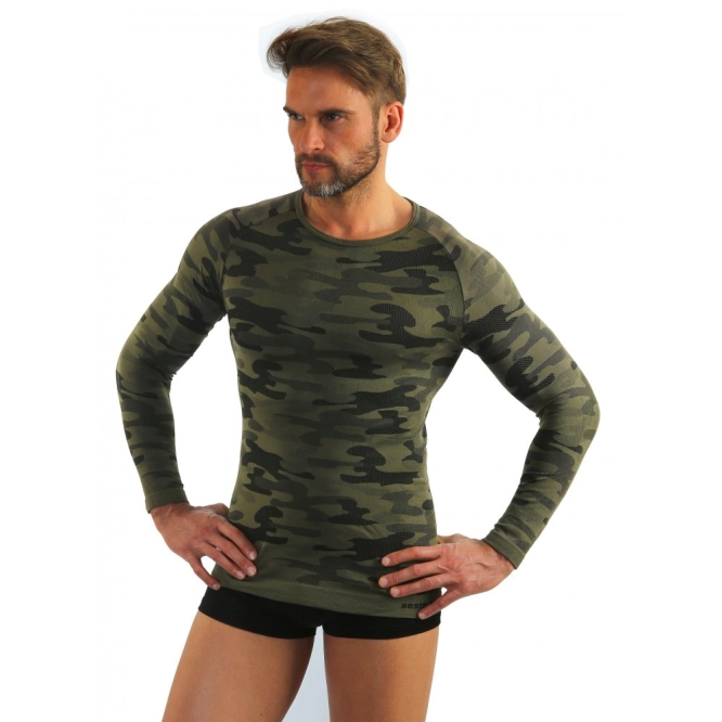 Sesto Senso Thermo Active Moro T-shirt lange mouwen Khaki
