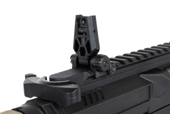 airsoft Specna Arms SA-FX02 FLEX™ HAL ETU Half-Tan submachine gun with orange discharge device