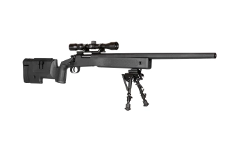 Replika karabinu wyborowego SA-S02 CORE™ High Velocity z lunetą i dwójnogiem - Czarna 