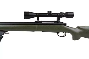 Airsoftová odstřelovací puška SW-04 (s optikou a dvojnožkou) - olivově zelená