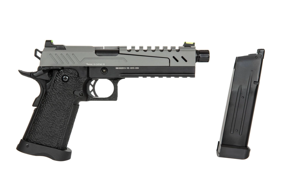 Pistola de airsoft Hi-capa 5.1 Split Slide - gris/negro