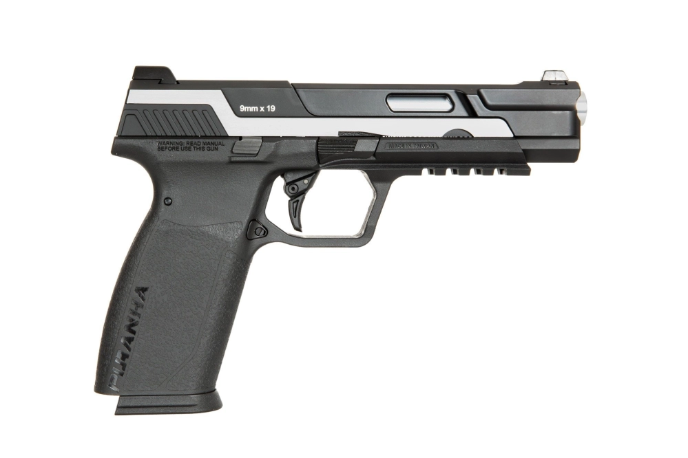 Replika pistoletu Piranha MK I - srebrna