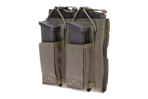Open dubbele magazijnhouder voor M4/M16 + pistoolmagazijnen - bladgroen
