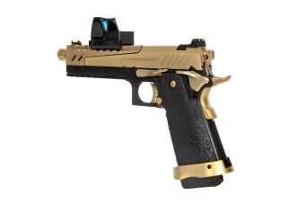 Pistola de airsoft Hi-capa 5.1 Split Slide - Negro/Oro (con red dotBDS)