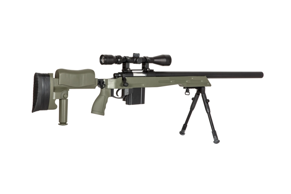 Airsoftová odstřelovací puška MB4413D - olivově zelená
