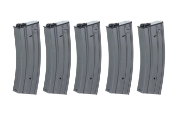 Sada 5 kovových zásobníků na 30 kuliček s reálným uzávěrem Specna Arms Grey