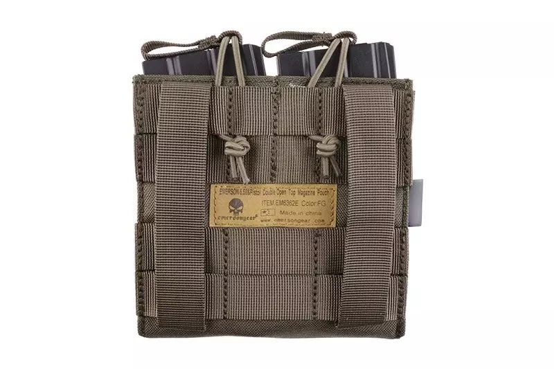 Open top double magazine carrier for M4/M16 + pistol magazines - foliage green