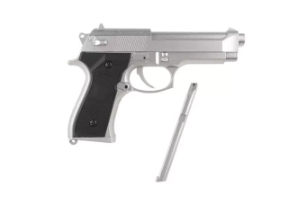 CM126 Stříbrná replika pistole (bez baterie)