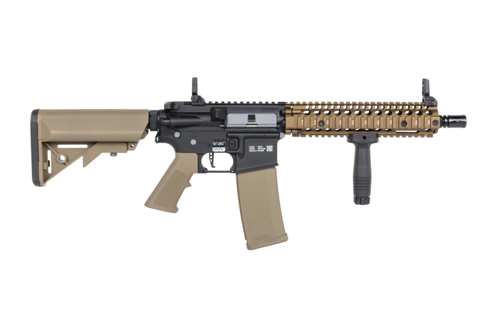 Specna Arms Daniel Defense® MK18 SA-P19 Prime™ Aster II ETU airsoft Carabina con motor brushless Chaos Bronze de un solo disparo
