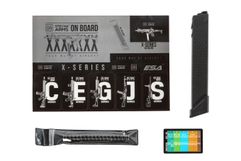 airsoft Specna Arms SA-FX02 Ametralladora FLEX™ HAL ETU Negra con dispositivo de descarga naranja