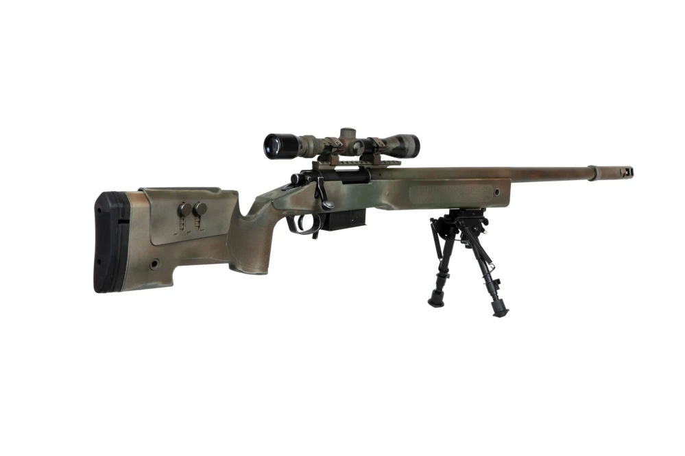 Replika karabinu wyborowego SA-S03 CORE™ z lunetą i dwójnogiem - USMC Scout Sniper