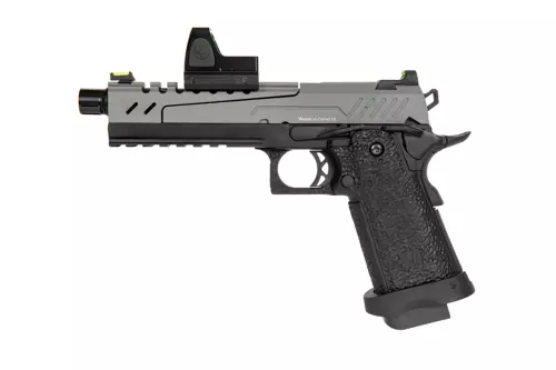 Airsoft pistole Hi-capa 5.1 Split Slide - šedá/černá (s zaměřovačBDS)