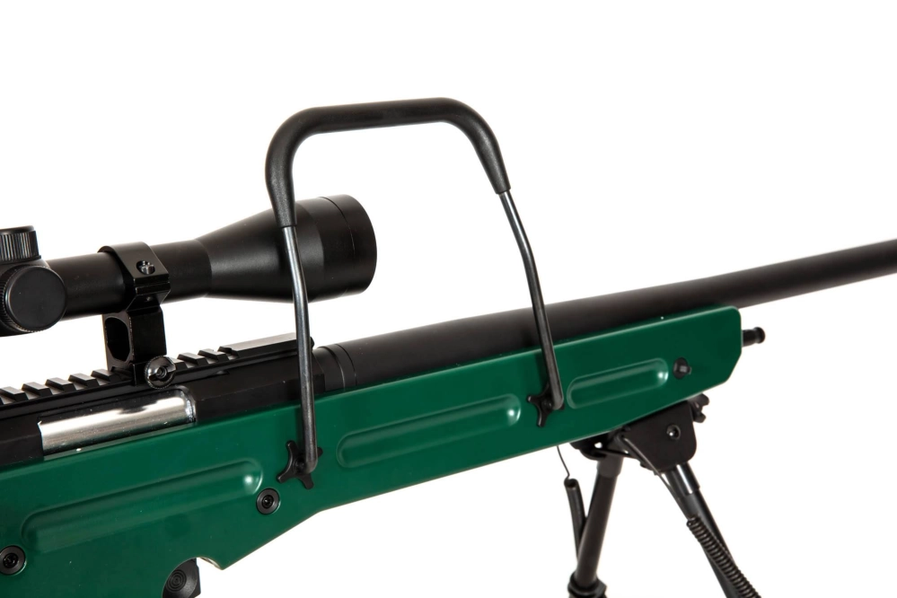 Fusil de airsoft rifle de francotirador SV-98 CORE™ con visor, bípode y silenciador - verde ruso