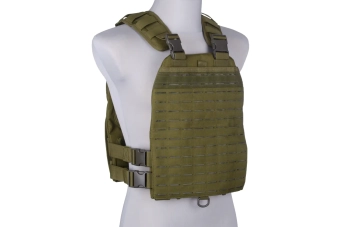 Gilet plate carrier découpé au laser - vert olive