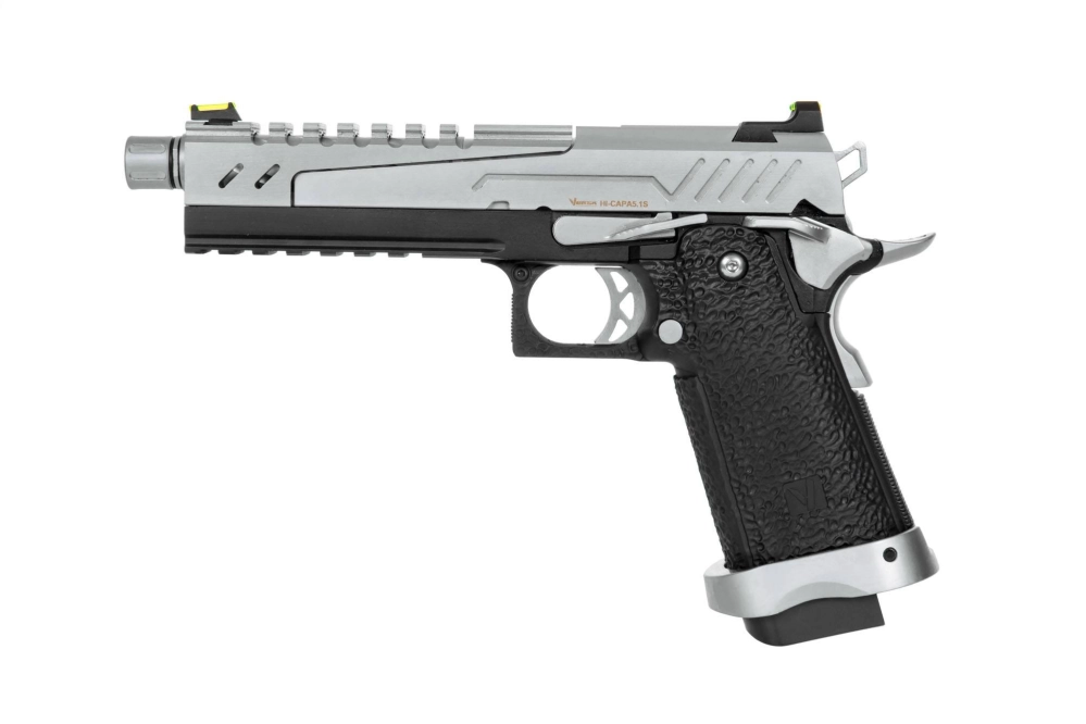 Pistola de airsoft Hi-capa 5.1 Split Slide - negro/cromo