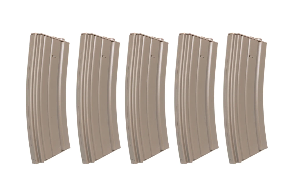 Juego de 5 cargadores metálicos hi-cap 300 bolas Specna Arms Flat Dark Earth