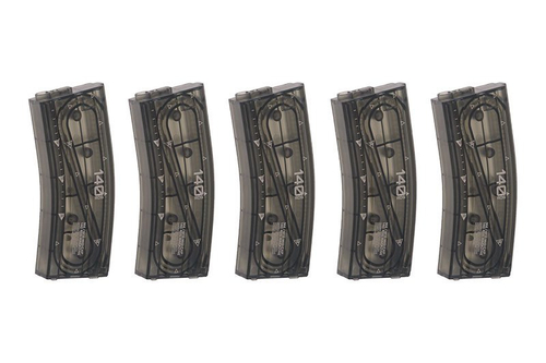 Set of 5 Transparent Mid-Cap 140 BB Magazines