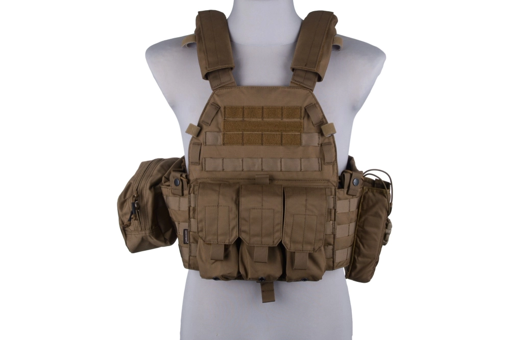 Chaleco táctico 94K tipo Plate carrier M4 - Coyote Brown