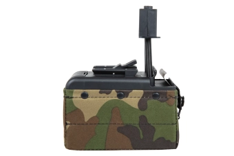 Elektryczny magazynek pudełkowy A&K na 2000 kulek do replik typu M249 Woodland