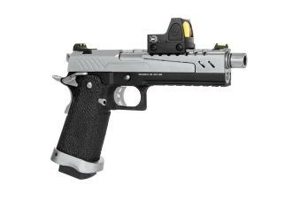 Hi-Capa 5.1 Split Side Pistol Replica - Black / Chrome (with BDS Sight)