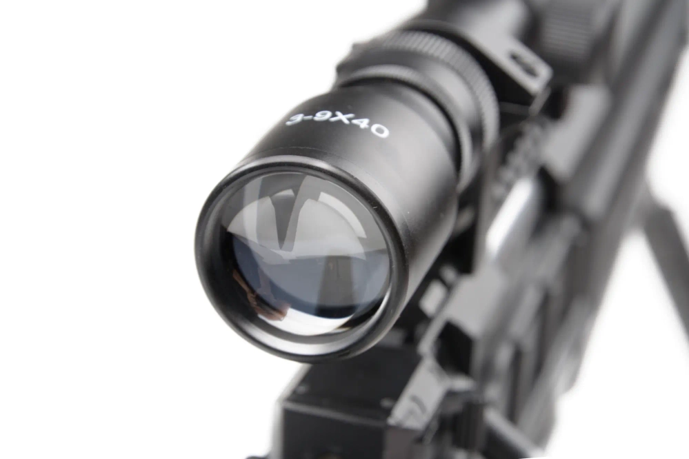 Airsoftová odstřelovací puška MB4408D - s optikou a dvojnožkou - černá