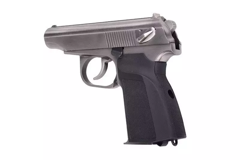 MK Pistol Replica with a Silencer - silver