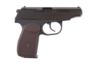 Suppressed MK Pistol Replica - Black/Brown Grip