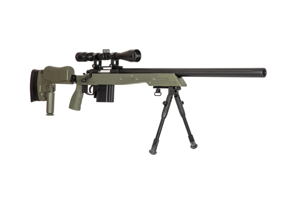 Airsoftová odstřelovací puška MB4413D - olivově zelená