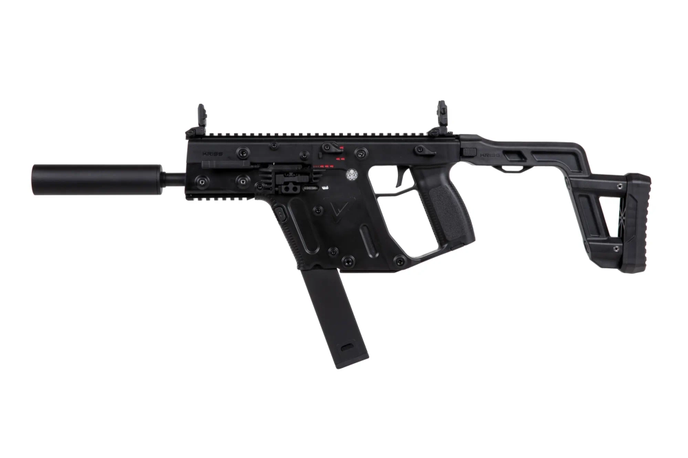 Replika pistoletu maszynowego Krytac Kriss Vector z atrapą tłumika dźwięku Czarny
