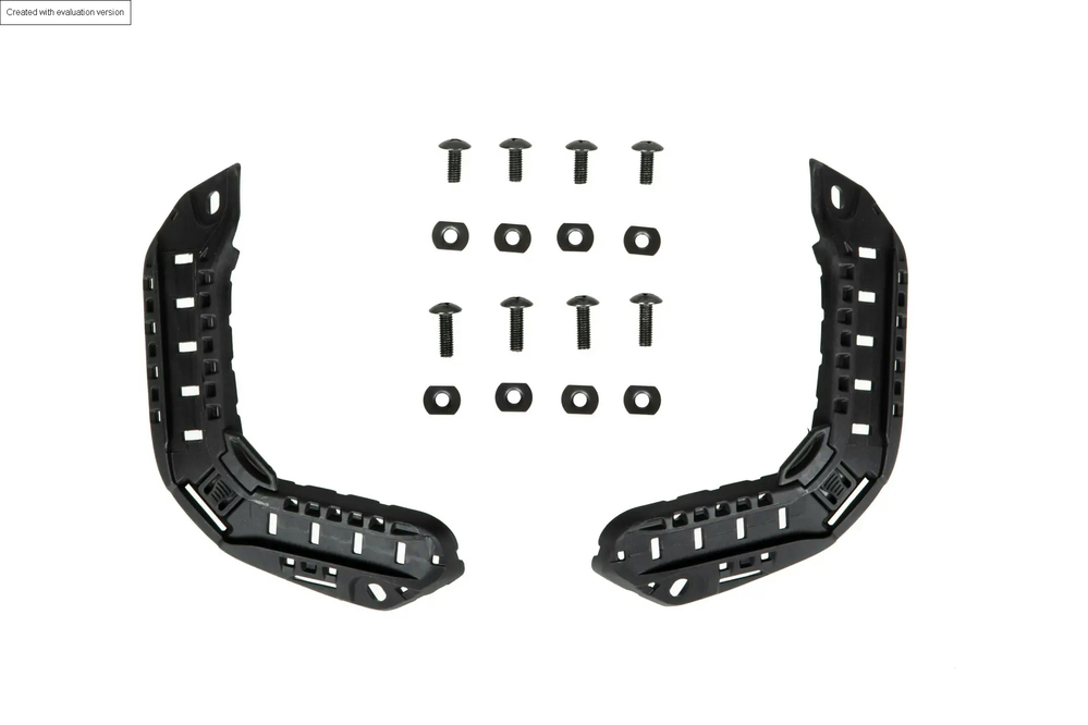 Set of Mounting Rails for Super High Cut Helmets - Black