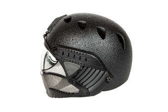 Replika helma Full Face First - Black Rough