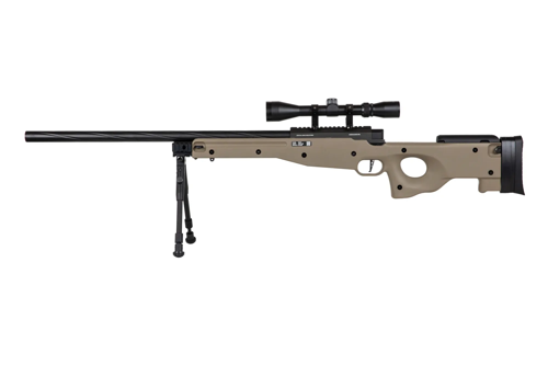 Replika odstřelovací pušky Specna Arms SA-S11 EDGE™ s dalekohledem a dvojnožkou Tan