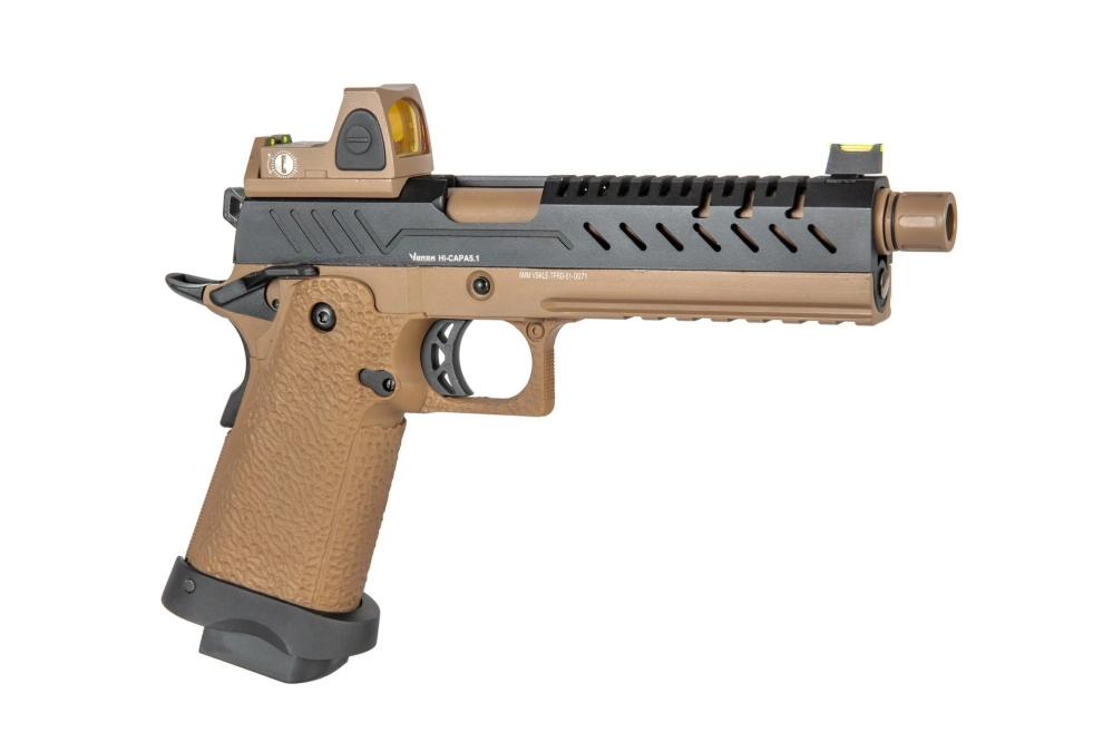 Pistola de airsoft Vorsk hi-capa 5.1 BDS - negro/marrón