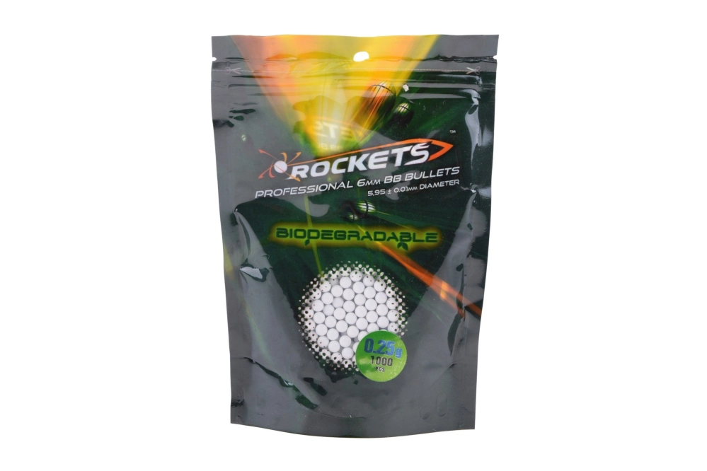 Bolas biodegradables 0.25g Rockets Professional 1000 uds