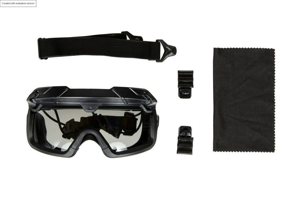 2in1 Tactical Goggles - Black / Tinted