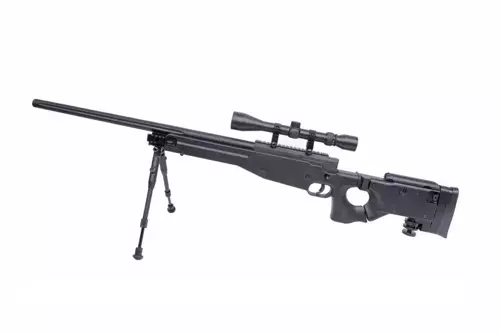 Francotirador de airsoft Well MB08A con mira y bípode Negro