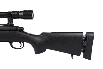 Replika karabinu snajperskiego SW-04J Army z lunetą i dwójnogiem (Upgraded) - czarna