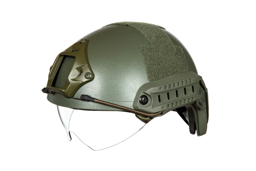 X-Shield MH helm replica met bril - Olijf