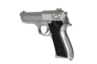 CM126 Silver electric pistol replica (with battery)