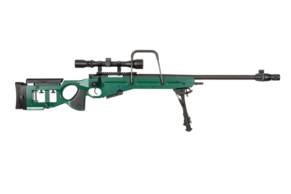 Fusil de airsoft rifle de francotirador SV-98 CORE™ con visor, bípode y silenciador - verde ruso
