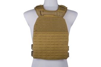 Laser-cut plate carrier type tactical vest - tan