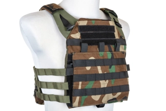 Specna Arms Tactical Plate Carrier vest met aanvalspaneel Woodland