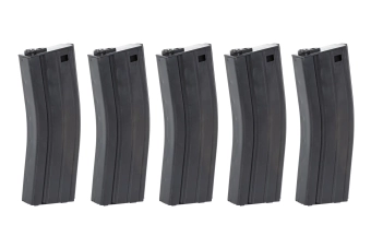 Juego de 5 cargadores de perdigones Mid-Cap 135/30 Arcturus EMM M4/M16 Metal Variable-Cap para réplicas M4/M16 Negro