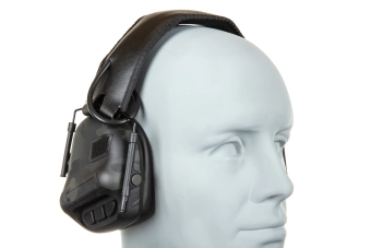 Wosport HD-12 actieve oorbescherming IPSC Gen 5 versie MC Zwart