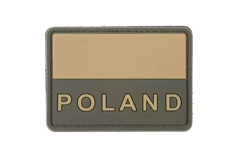 Polish Flag Subdued with Poland Text - 3D Patch