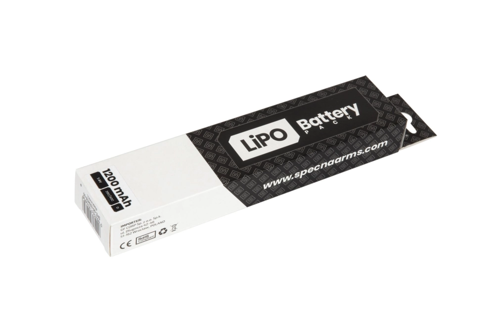 7,4V 1200mAh 20C/40C LiPo baterie - T-Connect (Deans) pod krytem zbraní AK