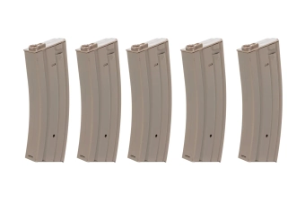 Set van 5 metalen magazijnen met echte kap 30 kogels Specna Arms Flat Dark Earth