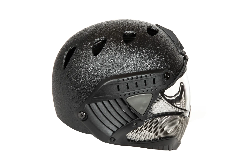 Replika helma Full Face First - Black Rough