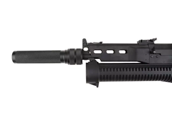 Airsoft samopal PP-19 Bizon s tlumičem a kolimátor