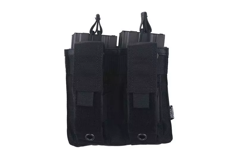 Double Open Top 2+2 Pouch - Black